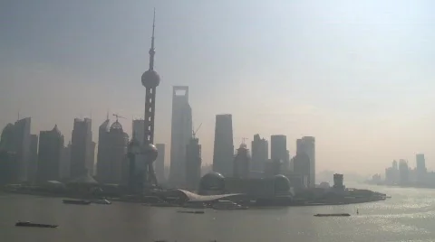 Misty day on Bund Stock Footage 603917