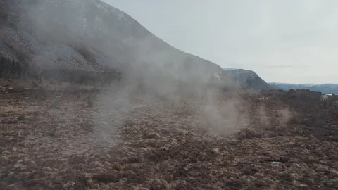 Misty field in Norway Vídeo Stock 86794020