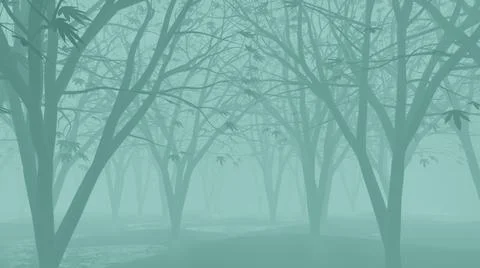 Misty forest Illustrazione stock