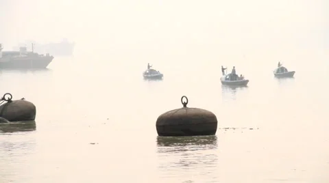 Misty Ganges Stock Footage 31814088