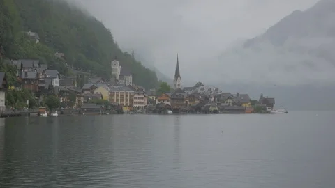 Misty Hallstatt Stock Footage 94562231