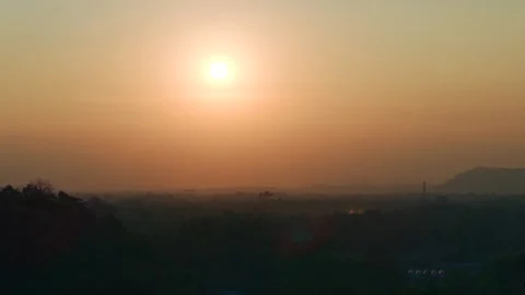 Misty Horizon at Dawn Stock Footage 301634203