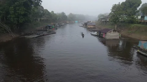 Misty Indonesian river Stock Footage 203773362