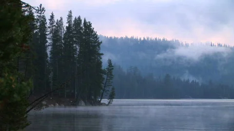 Misty Lake Stock Footage 539626