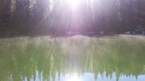 Misty lake Stock Footage 256212379