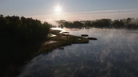Misty lake Stock Footage 286377958