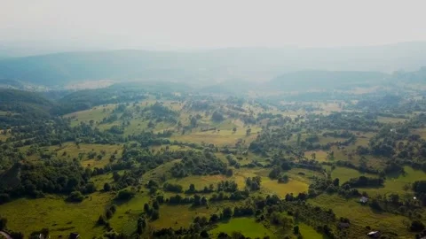 Misty Landscape of Bosnia taken with a drone Stock Footage
