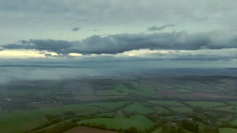 Misty landscape winter evening with clouds Video stock 264503245