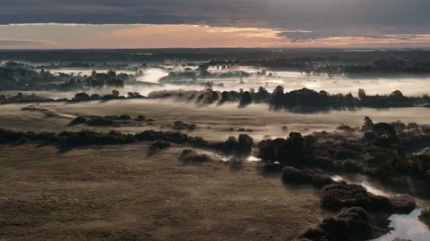 Misty morning landscape Stock Footage 287102698