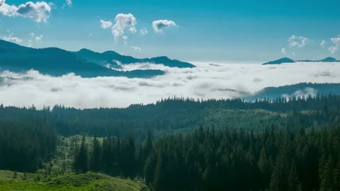 Misty Morning in the Mountains Stock Footage 80249879