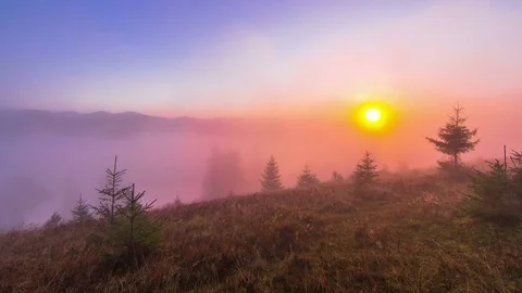 Misty Morning in the Mountains Vídeos de archivo 83723438