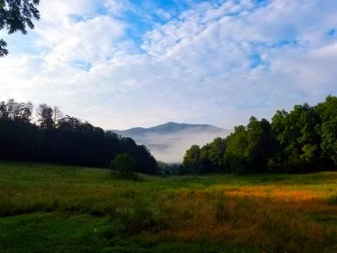 Misty Mountain Landscape Stock Photos