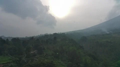 Misty Mountain Landscape at Sunset Stock Footage 302089139