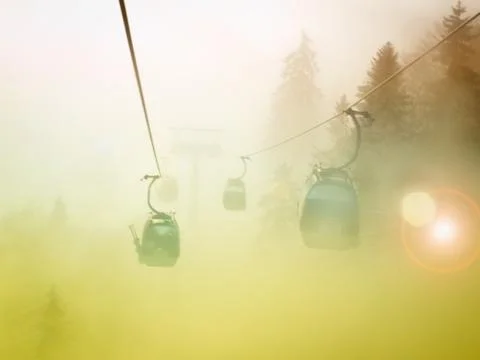 Misty mountain Stock Photos