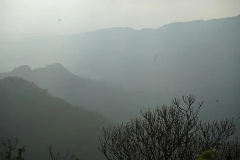 Misty mountain Stock Photos