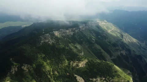 Misty Mountain Range at Dawn Stock Footage 261003888