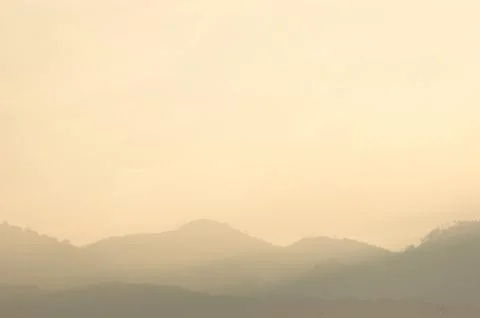 Misty Mountain Sunset Stock Photos