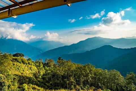 Misty Mountain View Stock Photos