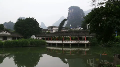 Misty mountain,garden,yangshuo Stock-Footage 42076827