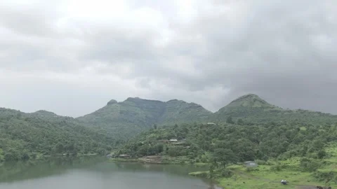 Misty Mountains Captured by Drone During Monsoon - Log Drone Footage Stock Footage 307771275