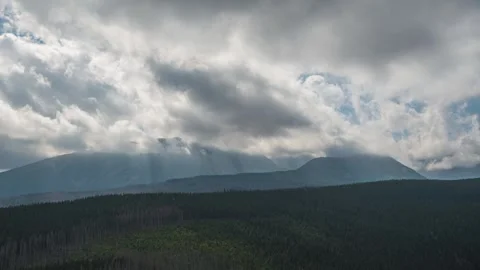 Misty Mountains – Dramatic Cloud Formation Timelapse in 4K Stock Footage 303963541