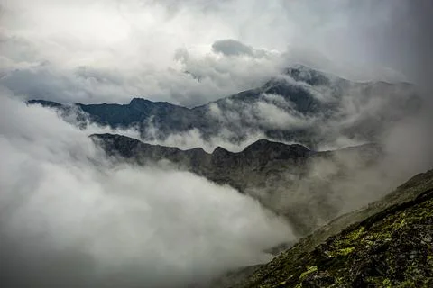 Misty mountains Stock Photos