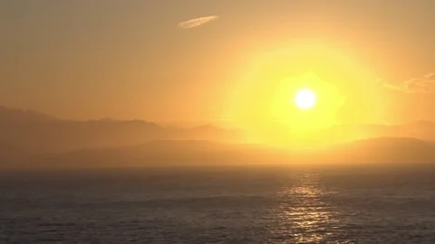 Misty Mountains Sunset Stock Footage 125708748