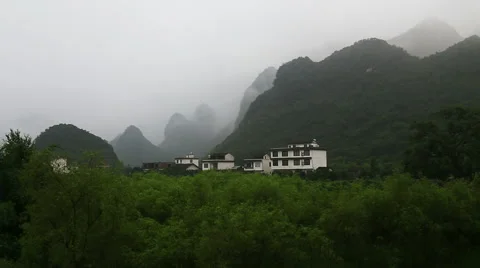 Misty mountain,yangshuo Stock Footage 42077307