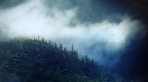 Misty mountians effected 02 3016 Stock Footage 44210300