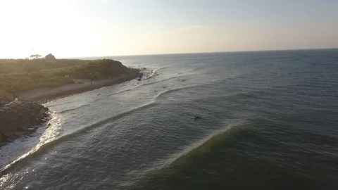 Misty Ocean Waves from Drone Stock Footage 81135595