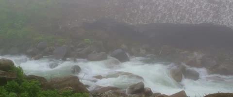 Misty River Flowing Through Rize’s Highland Valleys Stock Footage 296324731