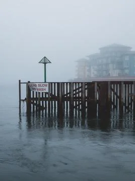 A misty scene on the docks Stock Photos
