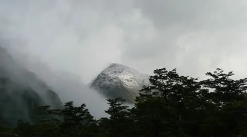 Misty snowy mountain time lapse-2 Stock Footage 10733791
