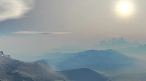 Misty sunset in the mountains Stock Footage 34461931