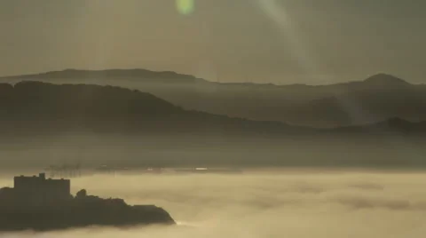 Misty sunset in Wellington 库存影片 1049412