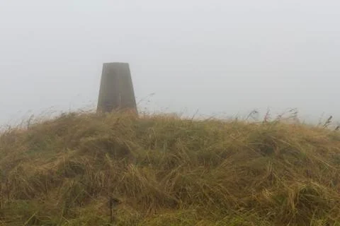 Misty trig point 2 Stock Photos