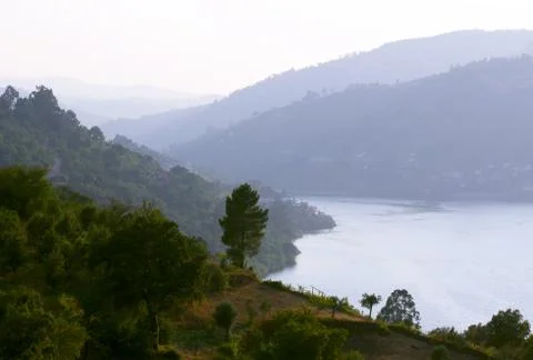 Misty valley Stock Photos