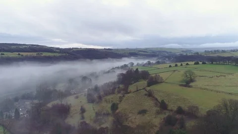Misty Valley in Yorkshire Video stock 72126537