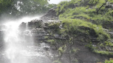 Misty Waterfall Stock Footage 54770491