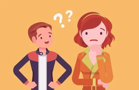 Misunderstanding, communication problem between man and woman Stock Illustration