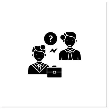 Misunderstanding glyph icon Stock Illustration