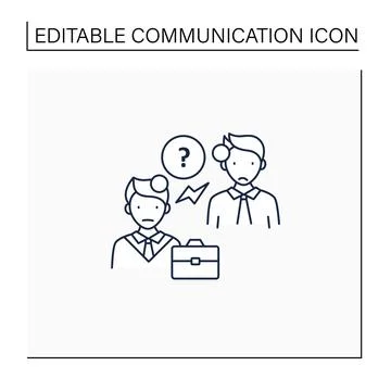Misunderstanding line icon Stock Illustration