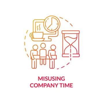 Misusing company time red gradient concept icon Illustrazione stock
