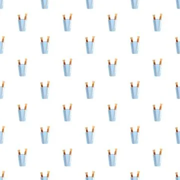 Miswak toothbrushes in glass seamless pattern イラスト素材