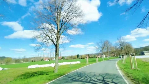 Mit dem Auto durch den Süden von Deutschland im Frühjahr 2023 Stock Footage 244487506