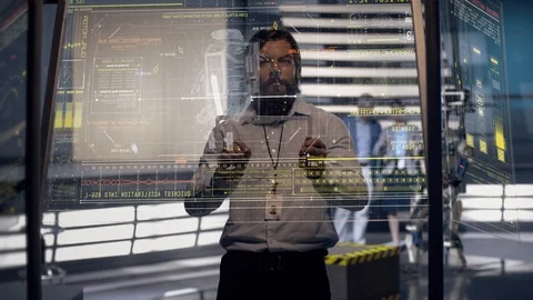 MIT Engineers Analyzing Design and Functionality of Futuristic Robot Prototype Video stock 120762569