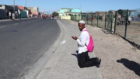Mitchells Plain community protests for food parcels Stock Footage 128459478