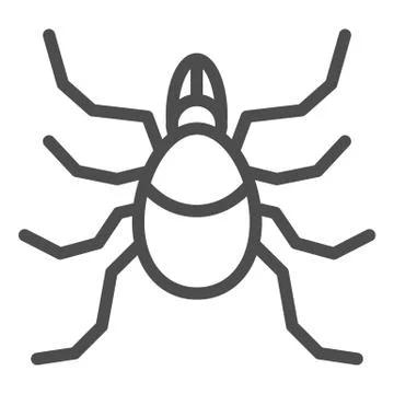 Mite line icon, Insects concept, acarus sign on white background, tick icon in 스톡 일러스트