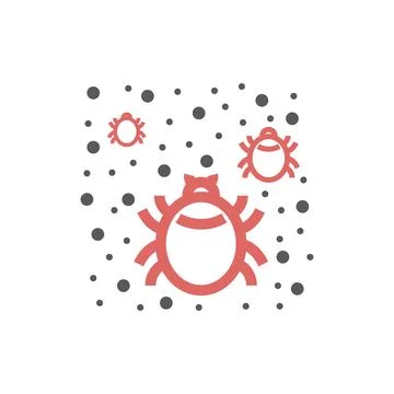 Mite line icon. Vector sign for web graphic. Stock Illustration