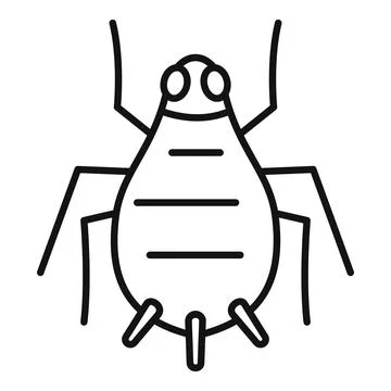 Mite parasite insect bug with six legs and two antennae line icon Stock Illustration